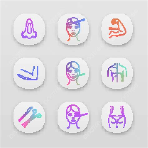 Plastic Surgery App Icons Set Vector Female Male Vector, Vector, Female, Male PNG and Vector ...