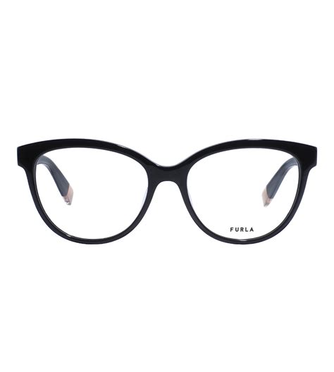 Furla Women's Shiny Black Oval Optical Frame