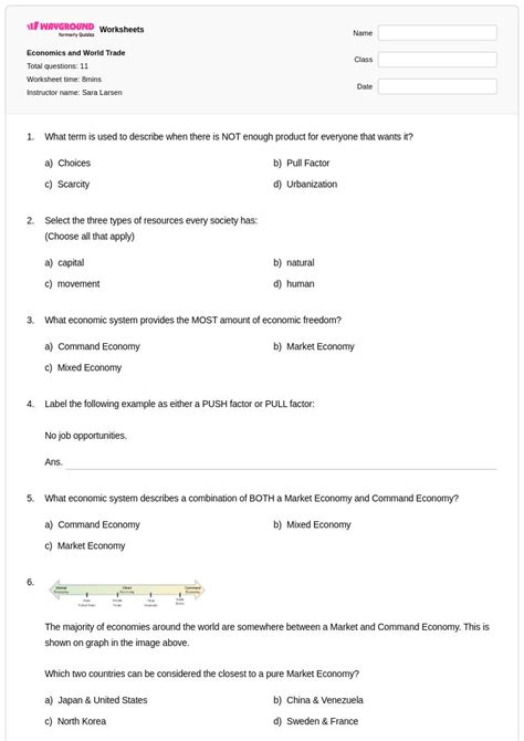 50+ Economics worksheets for Class 6 on Wayground | Free & Printable