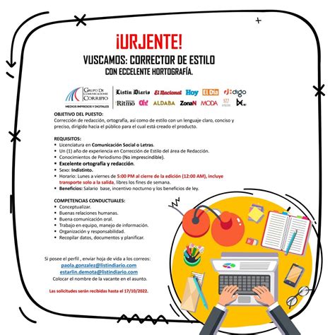 CORRECTOR DE ESTILO PERIODICO LISTIN DIARIO Empleos Rodriguez Empleos Rodriguez