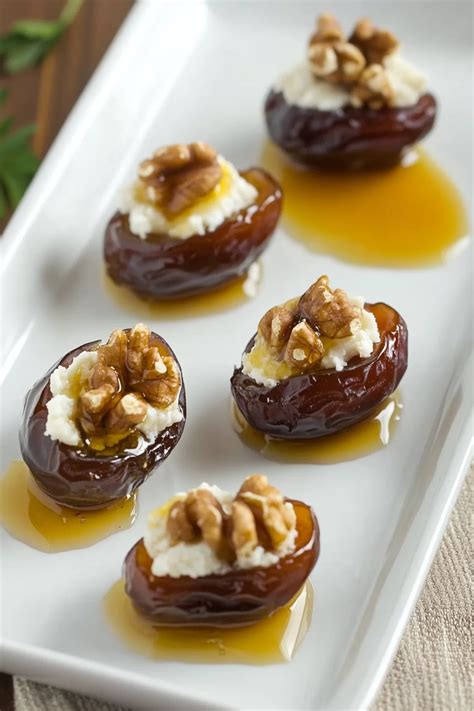 Honey Goat Cheese Dates with Walnuts