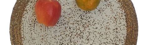 Buy CANVASS Decorative 14 Inches Big Size Round Handmade Beaded White ...