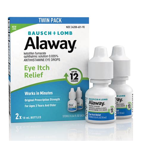 Alaway® Antihistamine Eye Drops (Ketotifen Fumarate Ophthalmic Solution 0.035%) from Bausch ...