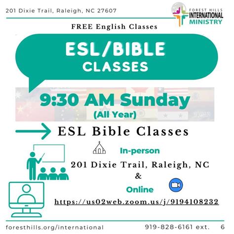 ESL/Bible Classes - In-Person & Online every Sunday, Forest Hills ...