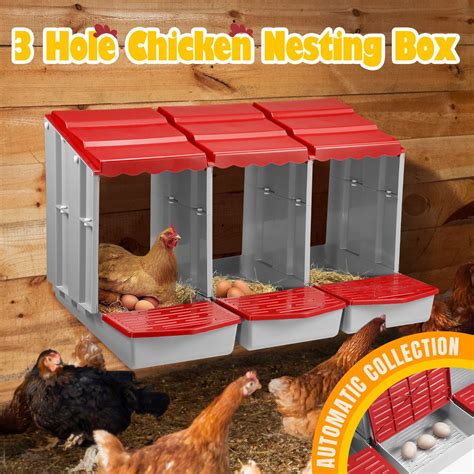 3 Hole Chicken Nesting Box Roll Away Chook Hen Laying Boxes Modular ...