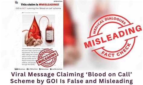 Fact Check: Viral Message Claiming ‘Blood on Call’ Scheme by GOI Is ...