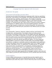 Image result for Language Experience Approach Lesson Plan