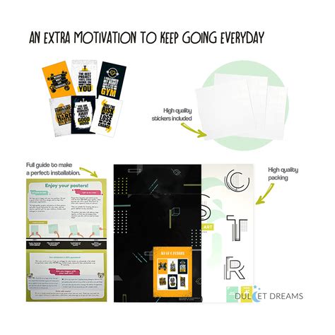 Set Of 6 11x17 Inspirational Gym Posters | Motivational Fitness Wall ...