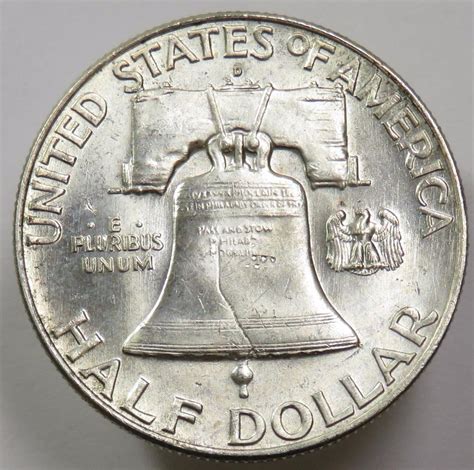 1951-D BU UNC Silver Ben Franklin Benjamin 50c Half Dollar US Coin ...