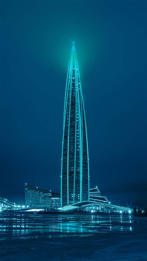 Download wallpaper 1350x2400 tower, building, backlight, architecture ...