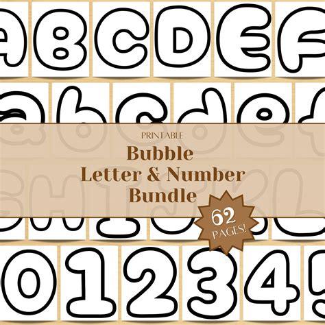 Complete Bubble Letter and Number Bundle | Alphabet | Crafting ...