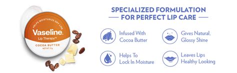 Buy Vaseline Lip Tin Cocoa Butter Infused with Cocoa Butter Extract ...