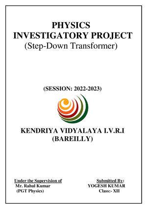 Project - To study the variations in current flowing in a circuit ...