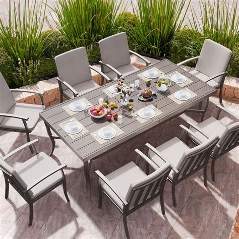 Red Barrel Studio® Kannyn 8 - Person Rectangular Outdoor Dining Set ...