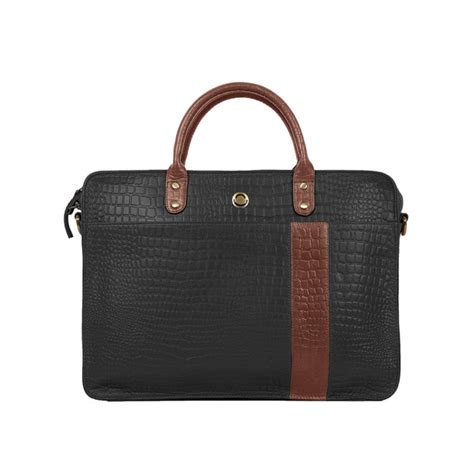 Buy Omax Black Contrast Mix Matching Croco Design Genuine Leather ...