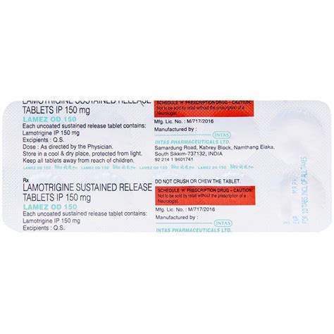 Lamez OD 150 mg Tablet 10's Price, Uses, Side Effects, Composition ...