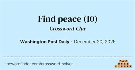 Find peace — Crossword Clue