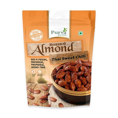Purva Bites Thai Sweet Chilli Almonds/Badam Gluten Free | Rozana Badam ...