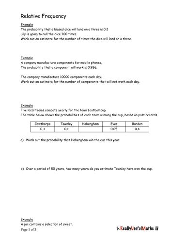 Image result for Difficult Relative Frequency Problems
