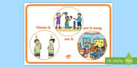 KS1 - Keeping Our Classroom Clean - Display Poster