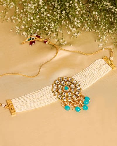 Buy Azurine Handcrafted Necklace online in India at Best Price | Aachho