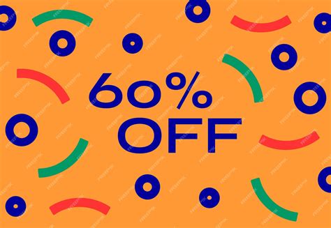 Premium Vector | A orange and blue background with a sign that says 60 off
