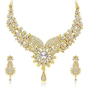Sukkhi Fabulous Gold Plated AD Necklace Set For Women : Amazon.in ...