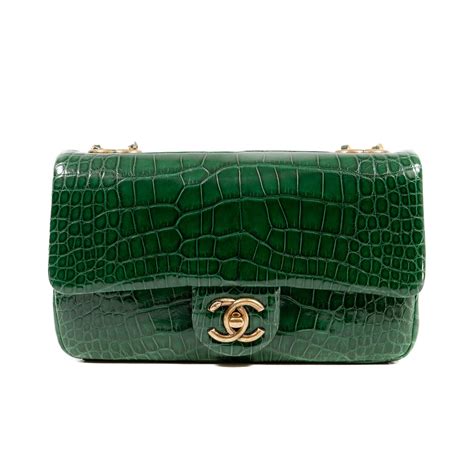 Chanel Emerald Green Alligator Medium Classic Flap Bag at 1stDibs ...