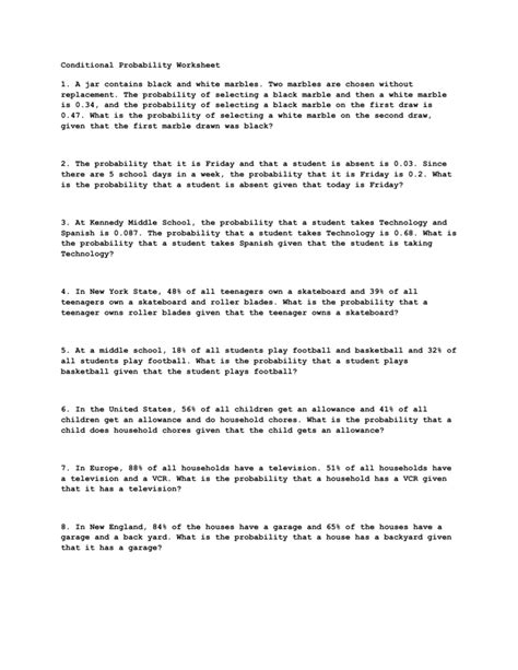 Image result for Conditional Probability Questions Exmaple