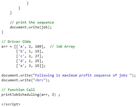 Image result for Job Sequencing Problem C