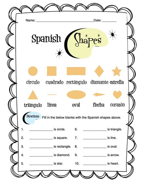 Spanish Basic Shapes Worksheet Packet | Made By Teachers