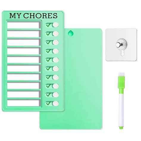 Erasable Chore Chart for Kids with Erasable Markers and Wall Hook ...
