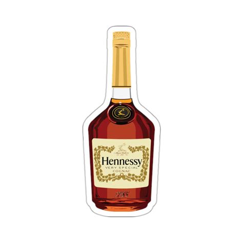 Hennessy Bottle Sticker - Kiss-cut Stickers for Laptop, Water Bottle, Journal, Phone, Locker ...