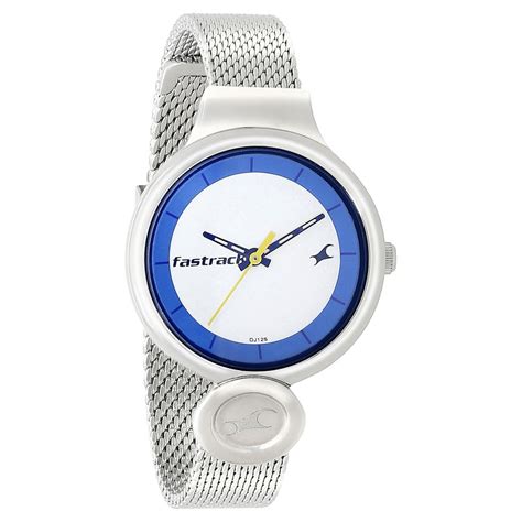 Buy Online Fastrack Denim Quartz Analog White Dial Stainless Steel ...
