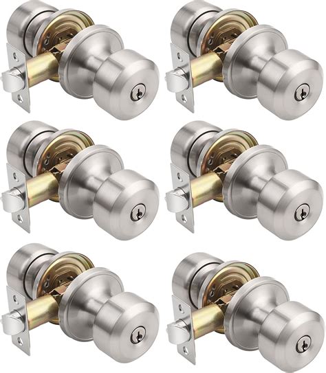 KNOBWELL Keyed Alike Door Locks in Brushed Nickel Finish, Keyed Entry ...