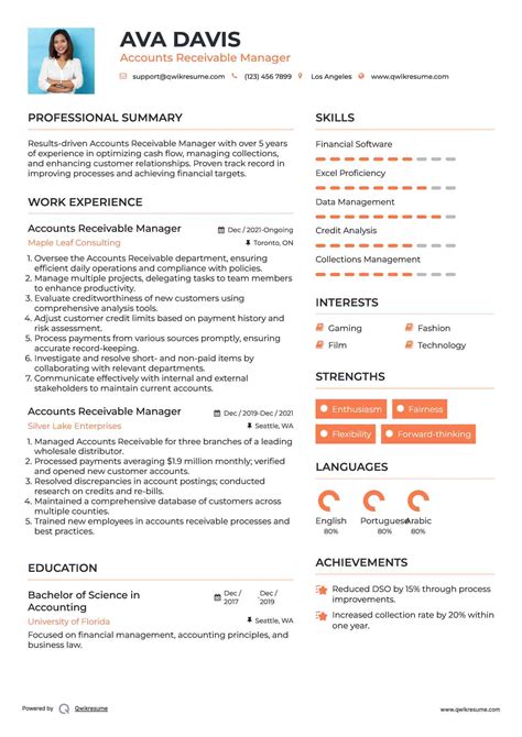 Accounts Receivable Manager Job Description Sample | Master of Template Document