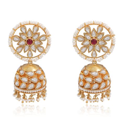 92.5 silver Red kundan Jhumka – Unniyarcha