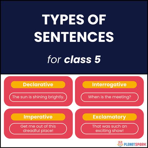 Class 5 Worksheet on Types of Sentences | PlanetSpark