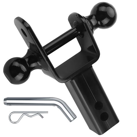Snapklik.com : ATV/UTV Dual Ball Trailer Hitch Receiver Hitch Towing Ball Mounts 5000 LBS GTW ...