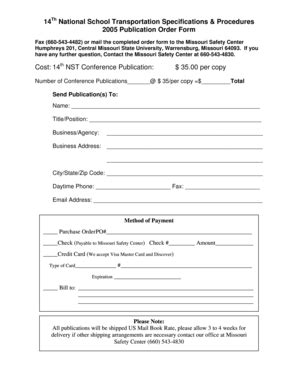 Fillable Online ucmo 13Th National Conference on School Transportation ...