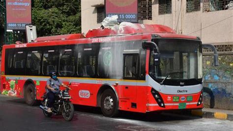 Smoke emanates from BEST bus after object grazes battery