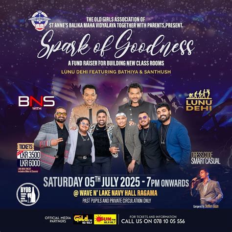 Spark of Goodness LunuDehi featuring BNS, Wave n' Lake, Colombo, 5 July ...