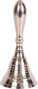 eleganzze Eleganze German Silver Hand Held Bell for Puja Mandir Home ...