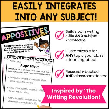 Image result for Writing Revolution Appositive Worksheet
