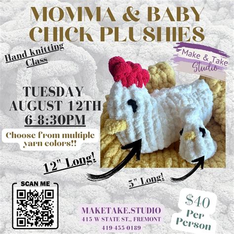 Momma & Baby Chick Handknitting Class- Beginner, Make & Take Studio ...