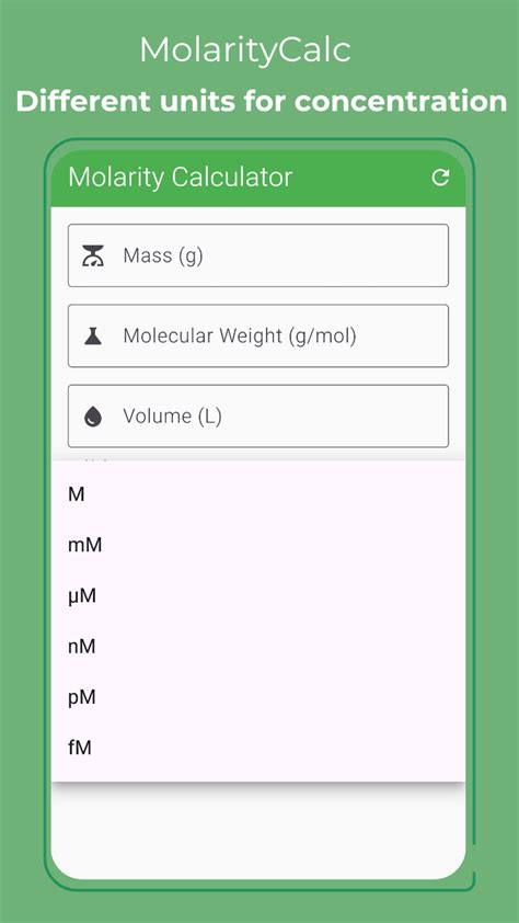 MolarityCalc - Free Molarity Calculator - App on Amazon Appstore