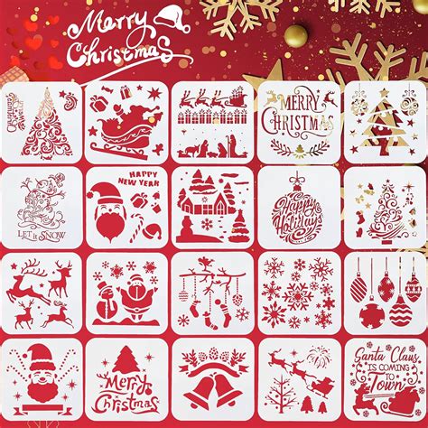 Buy LOKiVE 20Pcs Christmas Stencils Template,Christmas Window Stencils ...