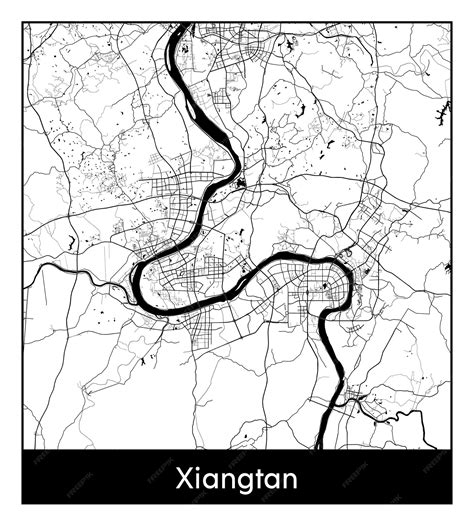 Premium Vector | Minimal city map of xiangtan (china, asia)
