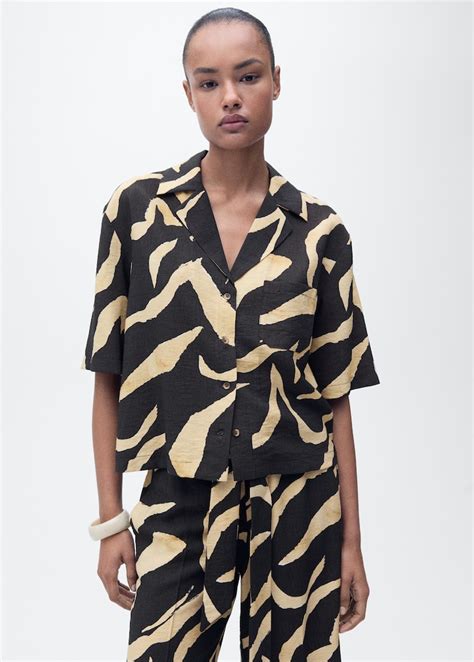 Printed short-sleeved shirt - Women | MANGO USA