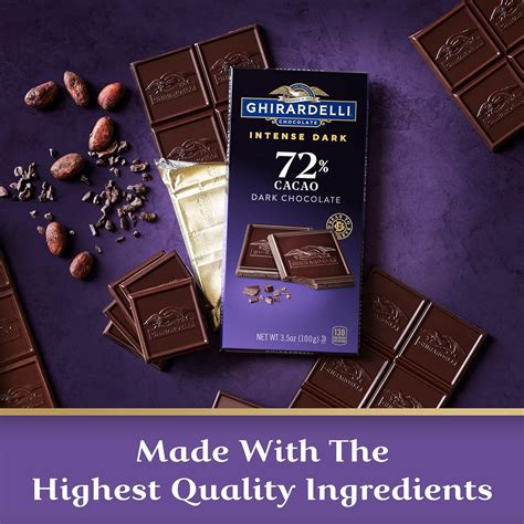 Buy GHIRARDELLI Intense Dark Chocolate Bar, 72% Cacao, 3.5 Oz Bar (Pack ...